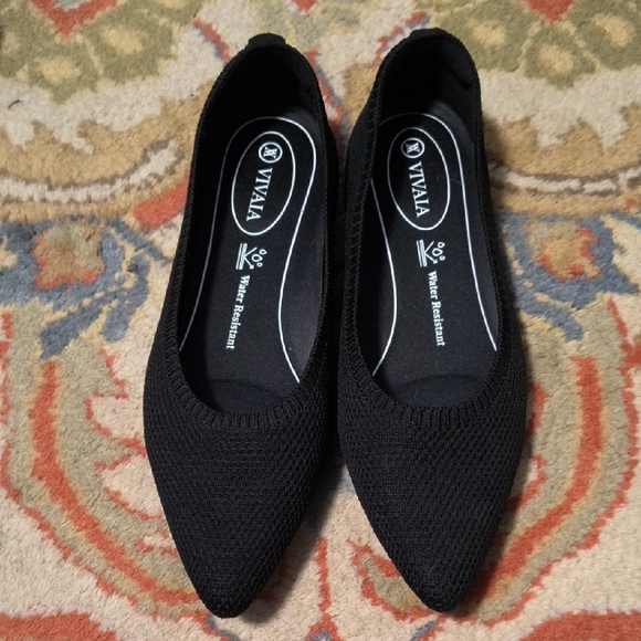 Vivaia Shoes - Brand New VIVAIA Black Stretch Pointed Toe Flats 38